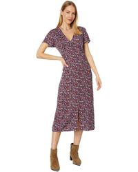 Lucky Brand Floral Button Front Dress - Purple