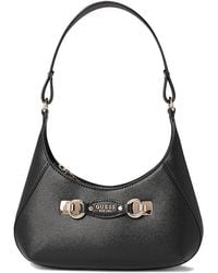 Guess - Mimina Top Zip Shoulder Bag Handbags, Polyester - Lyst