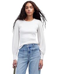 Madewell - Puff Sleeve Woven Mixy Long Sleeve Clothing Lg 10-12) Cotton - Lyst