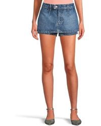 Free People - We The Free Gallivanting Peekaboo Skort Skirt, Cotton/Denim/Lyocell - Lyst