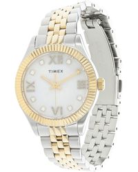 Timex 34 Mm Waterbury Legacy 3-hand Bracelet Watch - White