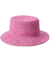 Madewell Straw Bucket Hat in Retro Pink - Size M-L