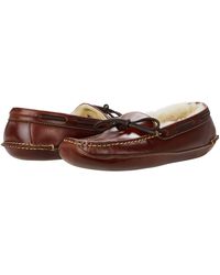 L.L. Bean - Leather Double-sole Slippers Shearling Lined - Lyst
