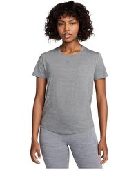 Nike - One Classic Dri-Fit Short-Sleeve Top Workout Smoke/Heather Xl (Us 16-18) Elastane/Polyester - Lyst