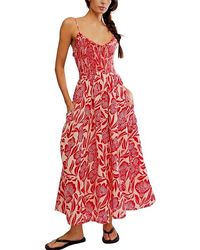 Free People - Sweet Nothings Midi Dress Lg 12) Cotton - Lyst