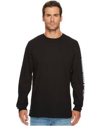 Timberland Base Plate Blended Long Sleeve T-shirt With Logo - Black
