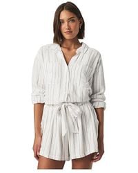 Splendid - Gabrielle Stripe Button Down Clothing/Fawn Lg 10-12) Linen/Viscose - Lyst