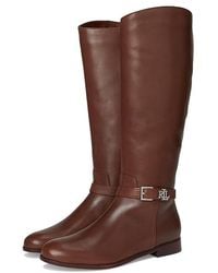 Ralph Lauren - Brooke Burnished Leather Riding Boots Boots 6 B - Lyst