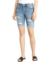 womens silver jean shorts
