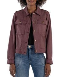 Kut From The Kloth - Rosalyn Flap Pockets Trucker Jacket (Amethyst) Clothing - Lyst