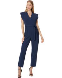 Calvin Klein - V-neck Jumpsuit With Extended Sleeve Detail - Lyst