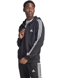 adidas Originals Camo 3 Stripes Zip Hoodie in Black for Men | Lyst