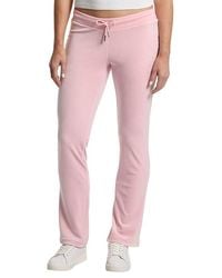 Juicy Couture - Rib Waist Velour Pants With Drawcord Clothing, Polyester/Spandex/Velour - Lyst