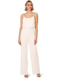 Adrianna Papell - Crepe Chain Strap Jumpsuit - Lyst