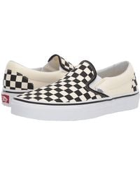 Vans - Classic Slip On Checkerboard Skate Shoes And Checker/ (Canvas) 6.5 - Lyst
