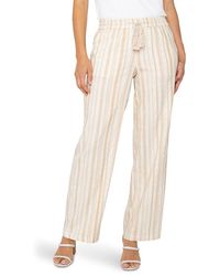 Liverpool Los Angeles - Pull-On Drawstring Waist Band Wide Leg Clothing, Linen/Rayon/Spandex - Lyst
