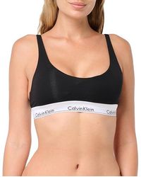 Calvin Klein - Modern Cotton Lighlty Lined Scoop Neck Bralette Bra Lg (Us 12) Cotton/Elastane/Modal - Lyst