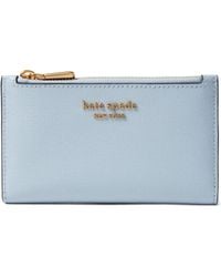 Kate Spade Morgan Saffiano Leather Small Slim Bifold Wallet in Green | Lyst