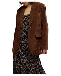 Free People - Paper Cut Vegan Suede Blazer Coat Lg 12-14) Polyester - Lyst