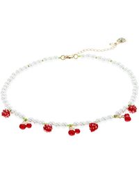 Betsey Johnson Fruit Charm Necklace - Red