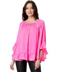 Vince Camuto - Flowy Ruffled Blouse With 3/4 Sleeve - Lyst