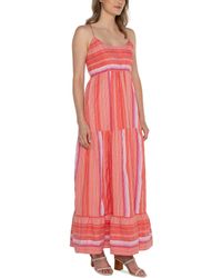 Liverpool Los Angeles - Racer Back Tiered Maxi Dress With Smocking - Lyst