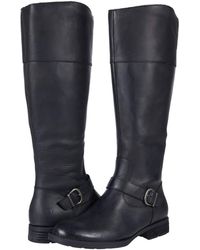 born tall black leather boots