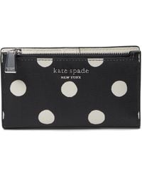 Kate Spade - Morgan Sunshine Dot Printed Pvc Small Slim Bifold Wallet - Lyst