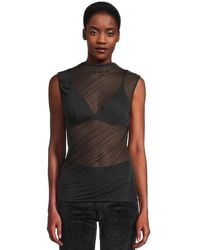 Free People - On Air Muscle Tank Top Clothing Xl 14) Sheer/Viscose - Lyst