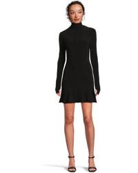 Norma Kamali - Long Sleeve Turtle Fishtail Mini Dress Clothing 1 Xl 10) Polyester/Spandex - Lyst