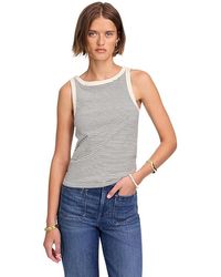 Madewell - Brightside High Neck Tank Top Stripe Clothing Md 6-8) Cotton/Elastane - Lyst