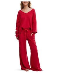 Free People - Staycation Lounge Pants Pajama Sets, Cotton/Polyester - Lyst