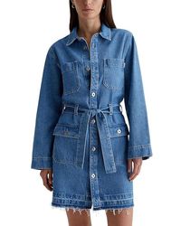 AG Jeans - Luisa Long Sleeve Shirt Dress Dress, Cotton/Denim - Lyst
