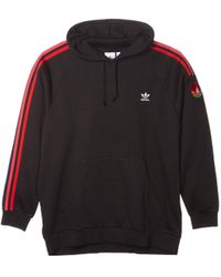 adidas originals hoodie with 3 stripes and central logo in black