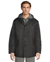 Johnston & Murphy - Upton Water-Resistant Raincoat With Removable Liner Jacket/Taupe Plaid, Polyester - Lyst