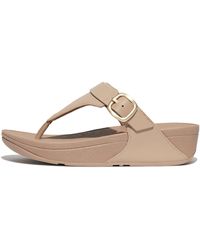 Fitflop - Lulu Adjustable Leather Toe-post Sandals - Lyst