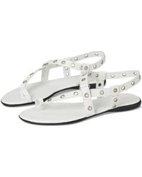Tory Burch - Eyelet Toe Ring Sandals Flat Shoes Cloud/ Leather - Lyst