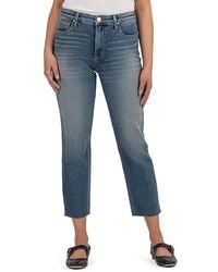 Kut From The Kloth - Rachael High Rise Fab Ab Mom Raw Hem Jeans 00, Cotton/Denim/Polyester - Lyst