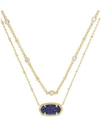 Collana corta Caramelle Vintage con paste vitree ovali nei toni del blu
