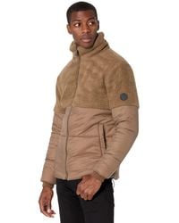 Native Youth Shearling Mix Puffer Jacket - Brown