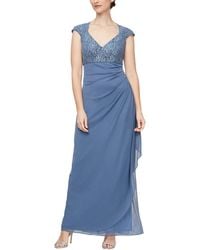 Alex Evenings - Empire Waist Dress With Corded Lace Bodice - Lyst