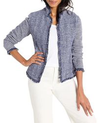 NIC+ZOE - Notch Collar Fringe Mix Knit Jacket Jacket Xs (Us 0-2) Cotton/Nylon/Polyester - Lyst