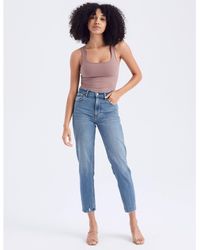 Abercrombie & Fitch Cotton High-rise 4 Mom Shorts in Blue - Lyst