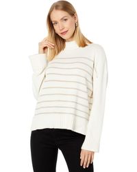Lilla P - Easy Striped Mock Neck Sweater - Lyst