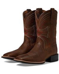 Ariat - Sport Wide Square Toe (Distressed) Cowboy Boots - Lyst
