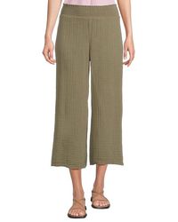 Michael Stars - Medina Smocked Waist Cropped Pants Dress Pants, Cotton - Lyst