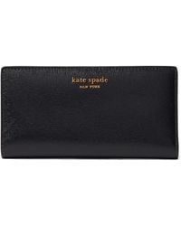 Kate Spade Morgan Saffiano Leather Slim Bifold Wallet in Green | Lyst