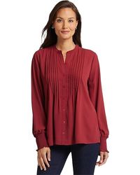 NYDJ - Pleated Peasant Blouse (Wild Currant) Clothing - Lyst