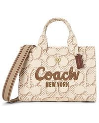 COACH - Cargo Tote Bag With Signature Canvas Tote Handbags, Canvas/Cotton/Leather - Lyst