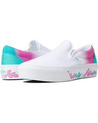 vans white platform slip on